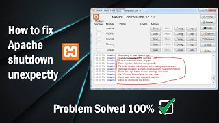 How to Fix Error: Apache Shutdown unexpectedly in XAMPP | 2021