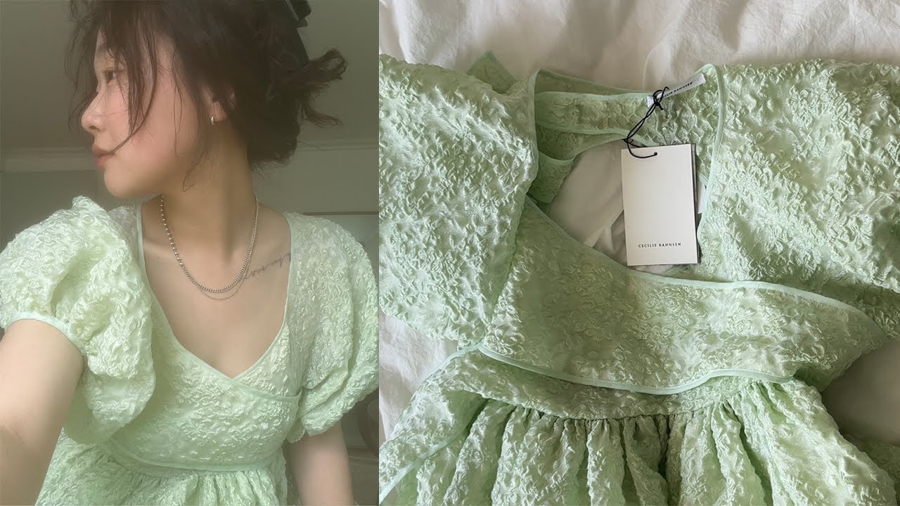 세실리에 반센 드레스를 구매했어요 │ Cecilie Bahnsen Ammi textured 