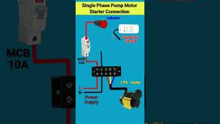 single phase pump motor starter connection|