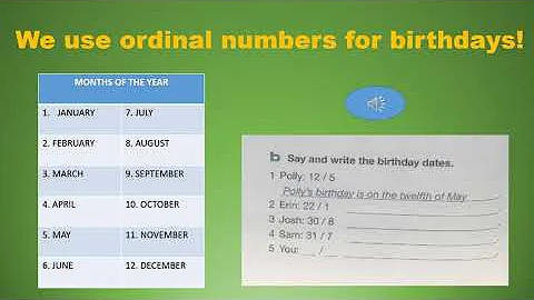 Ordinal numbers for birthdays