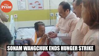 Sonam Wangchuk ends his hunger strike after 26 days, in presence of JP Nadda & Jitendra Singh
