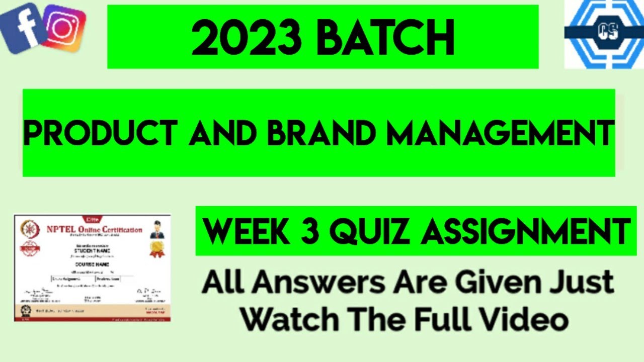 product and brand management nptel assignment answers