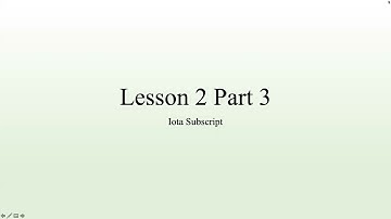 YTU Greek 1 - Lesson 2 Part 3: Iota Subscript