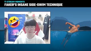 Faker's insane side-swim technique 🤡 | T1 Faker Stream | T1 Funny Moments