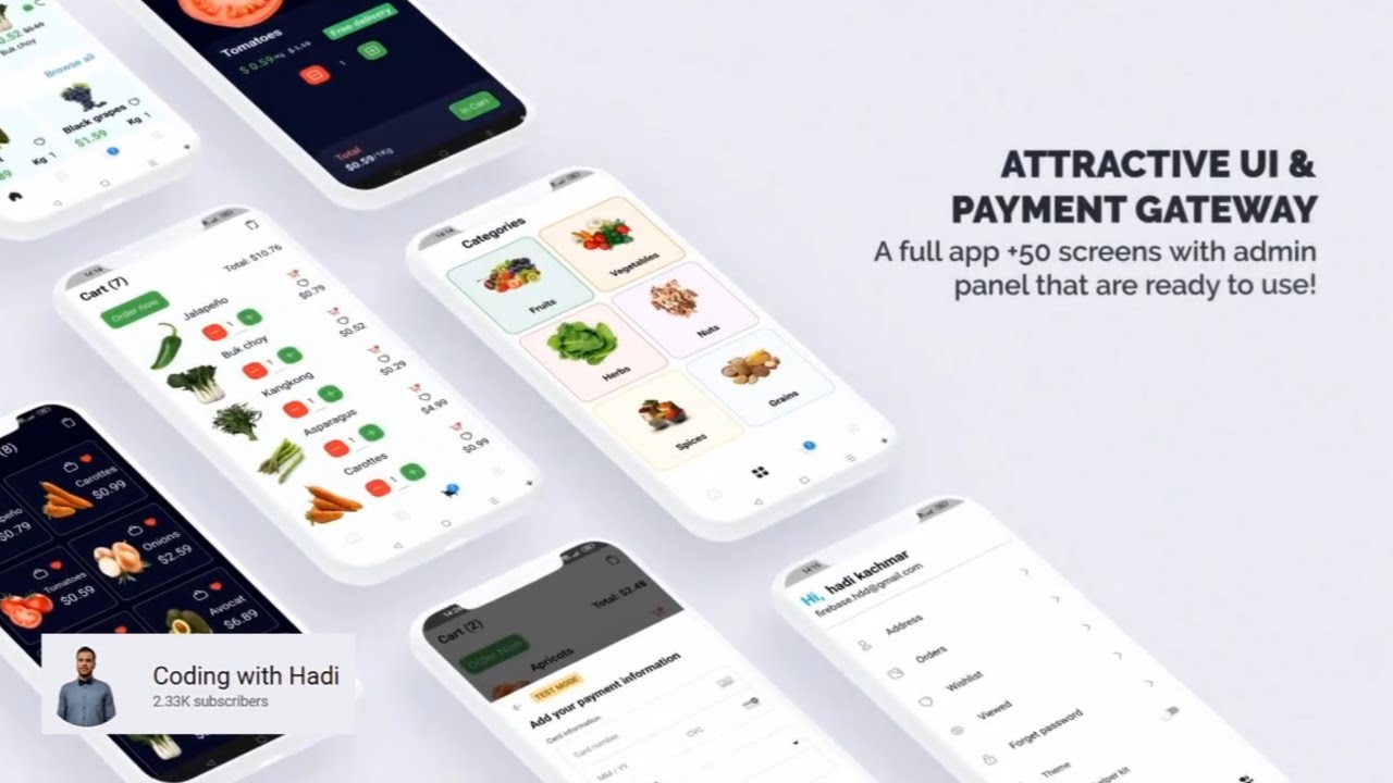 Flutter 3.0 - Grocery app - with admin panel panel promo video - YouTube