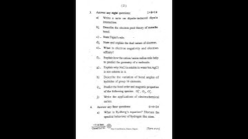 2021 Chemistry Hons Core-I Question Sambalpur University I pdf link given