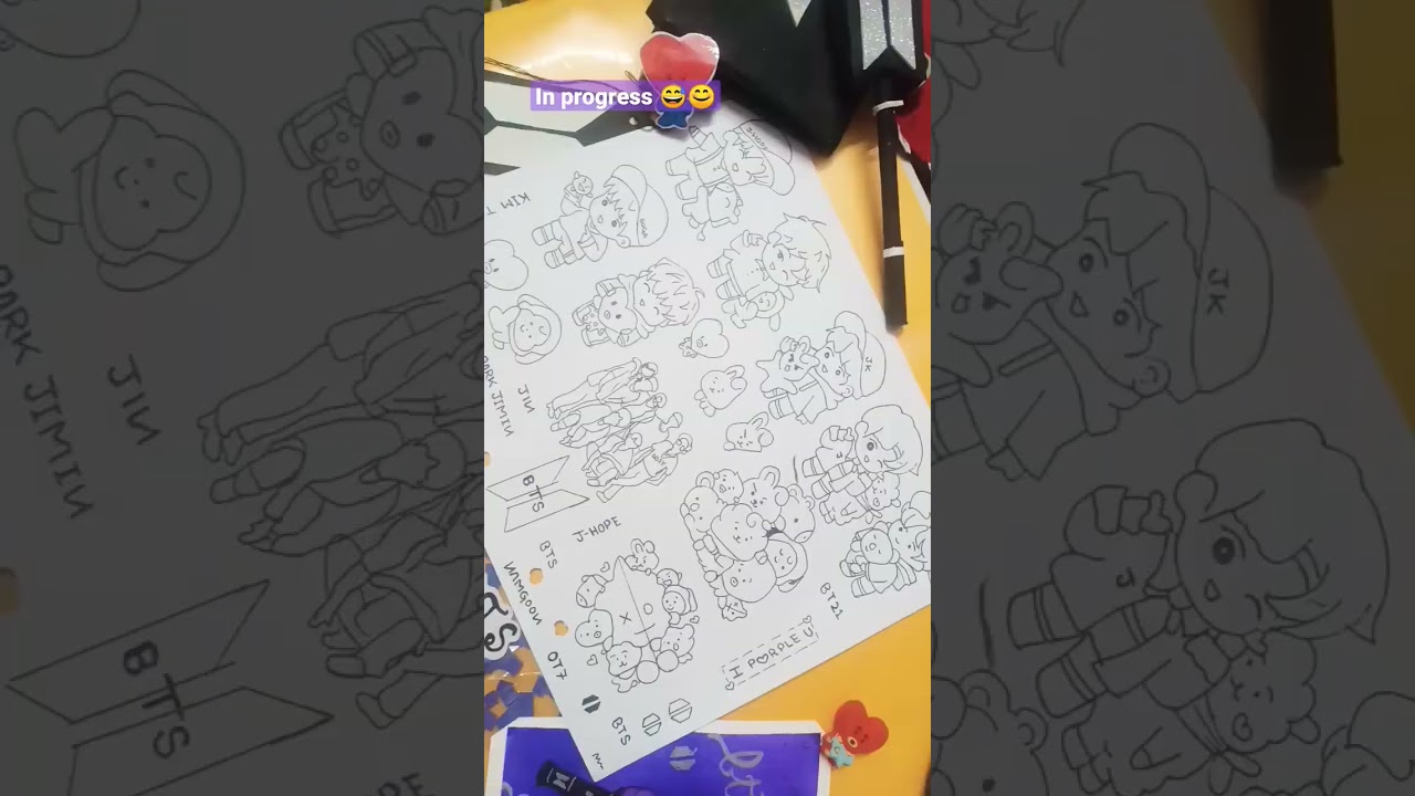 BTS stickers in Progress 😅😄☺️ | Any Army here 💜💜 