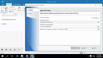 Split Outlook Mailboxes and Other Stores