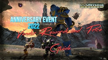 DCUO - Anniversary Event 2022 Vendor Rewards and Price Guide