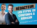 Les diffrents types de contenus web que peut rdiger le rdacteur web