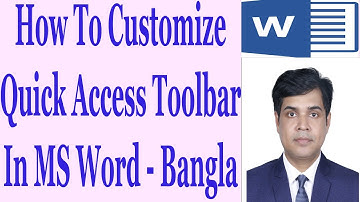 How To Customize Quick Access Toolbar In MS Word - Bangla