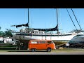 Abandoned boats for sale in the shipyard  camping in the vw bus  another formosa 51 ep 40