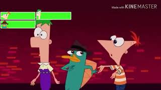 Phineas, Ferb, & Perry Vs. Perry The Platyborg With Healthbars