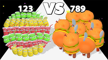 JUICE RUN /vs FOODIE RUNNER ∞ ASMR Gameplay Android iOS • Food Race MERGE & RUN - Game Walkthrough