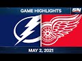 NHL Game Highlights | Lightning vs. Red Wings – May. 2, 2021