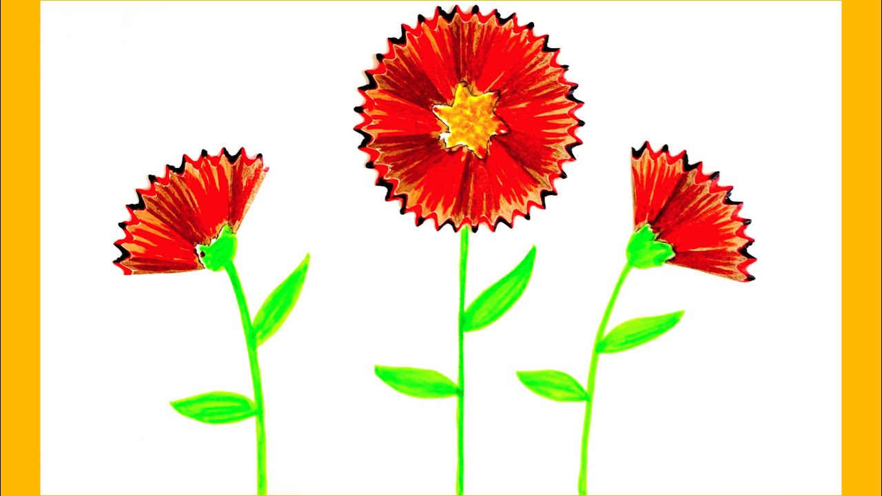 Pencil Shaving Art| Flower Drawing| Drawing Hack