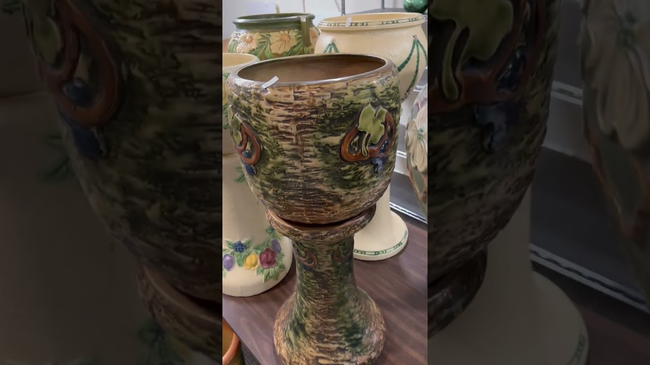 Gorgeous Collection of American Art Pottery Jardiniere And Pedestals