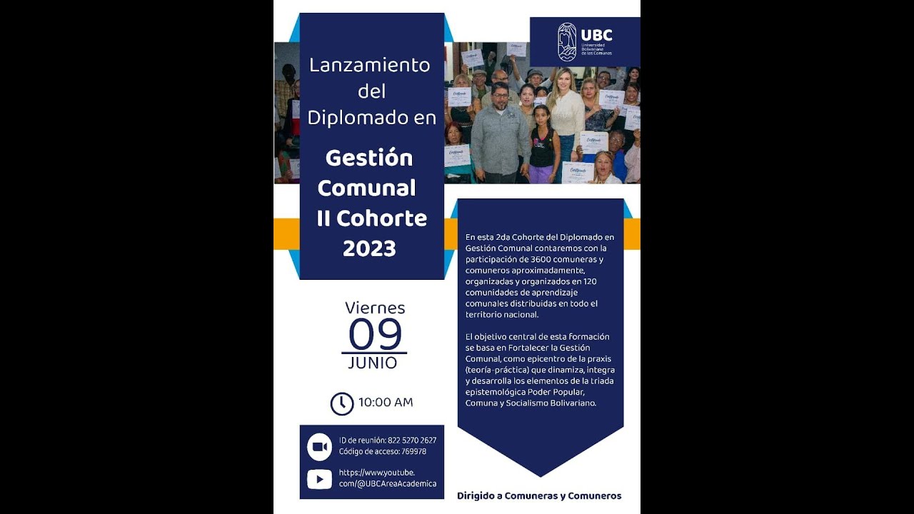 Lanzamiento del Diplomado en: Gestión Comunal II Cohorte 2023 - YouTube