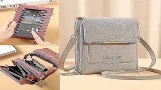 Crazy Bag Fashion Touch Screen Lock Cell Phone Bag Women&#39;s Mobile Phone Card Holder Crossb