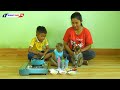 Monkey Kako Baby Luna And Brother Making Jelly Fruits With Mom
