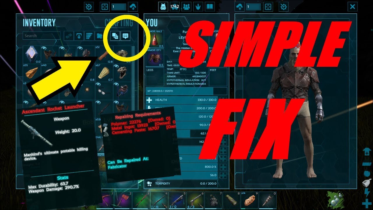 ARK CRAFTING REQUIREMENTS NOT SHOWING?! [SIMPLE FIX] - YouTube