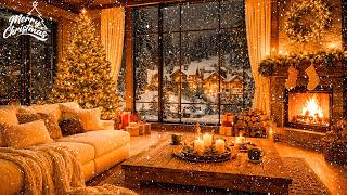 Peaceful Christmas Music 🎄 Relaxing Christmas Ambience with Warm Fireplace & Soft Snow screenshot 3
