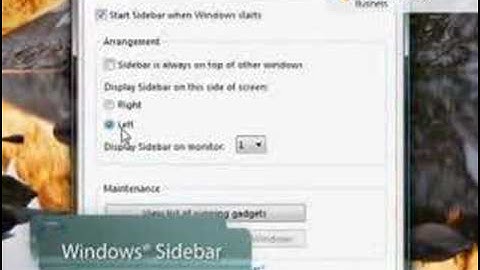 Microsoft Windows Vista Tip - Gadgets for Windows Sidebar