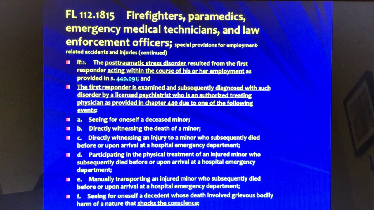 FL Statutes 440.093 & 112.1815 YouTube