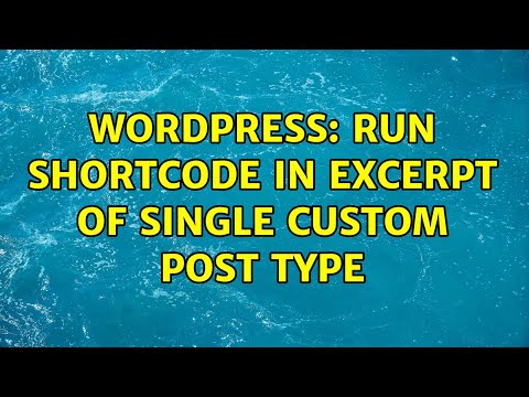 Wordpress: run shortcode in excerpt of single custom post type