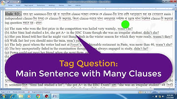 Tag Question: Main Sentence with Many Clauses (in Bangla)
