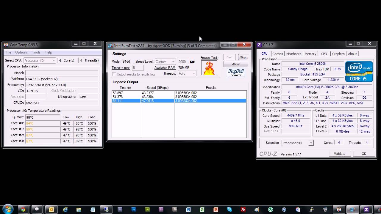 Core I5 2500k Stably Overclocked To 4 5ghz Using Stock Intel Cooler Youtube