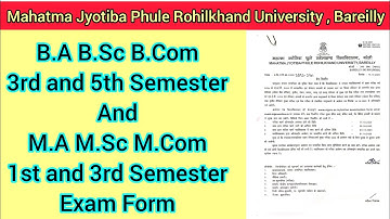 MJPRU B.A B.Sc B.Com M.A M.Sc M.Com examination Form 2025-2026