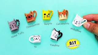 DIY: How to make Miniature MUGS of Cats for Barbie doll | ❤️ Very Eassy!!