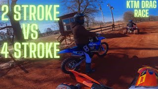Drag racing a KTM 300 2 Stroke dirt bike | Back at the off road park