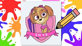 How to draw SKYE from PAW PATROL - Learn to Draw for Kids