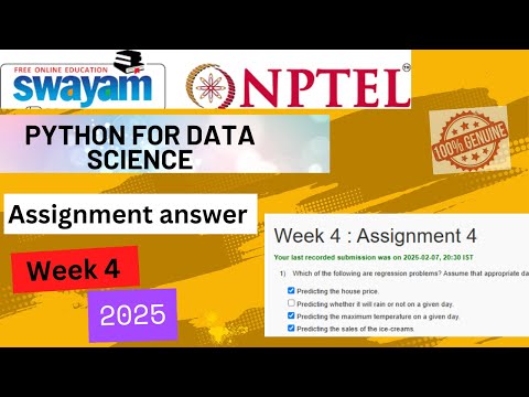 Python for Data Science2025| SWAYAM Week 4 Assignment Solutions | January 2025#swayamcourses#nptel