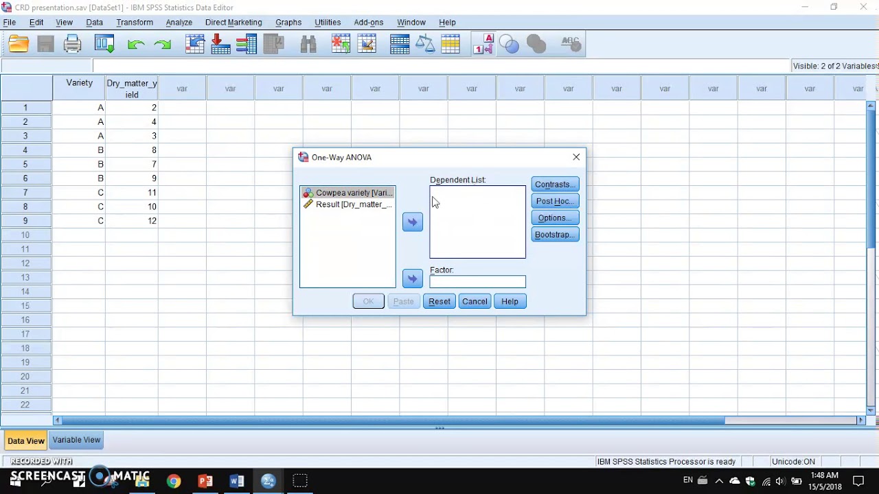 Complete Randomized Design SPSS performance - YouTube
