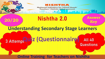 Nishtha 2.0|Answers to Module-5|Understanding Secondary Stage Learners|Questions & Answers|