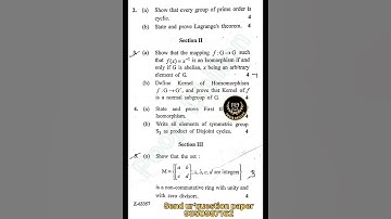 CRSU B.Sc 5th sem Mathematics Group & Rings Examination 2023