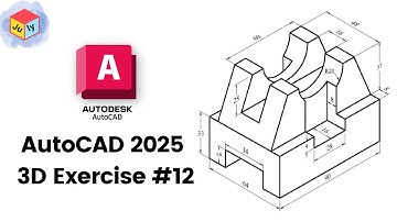 AutoCAD 3D modeling Exercise #12 using presspull command