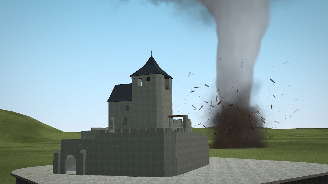 Tornado Against the Będzin Castle 🇵🇱 - Garry's Mod Tornado Challenge 16
