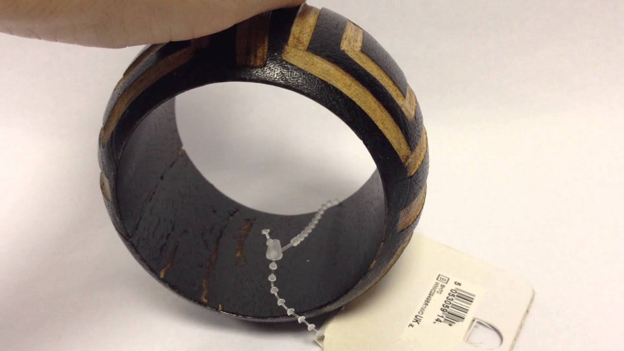 Allusions @ BHS Chunky Wide Unique Patterned Wooden Bangle