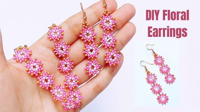 Seed Bead DAISY FLOWER Bracelet and Earrings Tutorial with Step by Step  Instructions Jewellery Set 