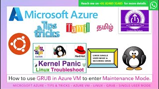 TIPS and TRICKS - AZURE in TAMIL - Linux GRUB Boot options