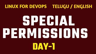 Linux for DevOps | Files Special Permissions  Detailed Explanation for | Freshers | Exp | by kk