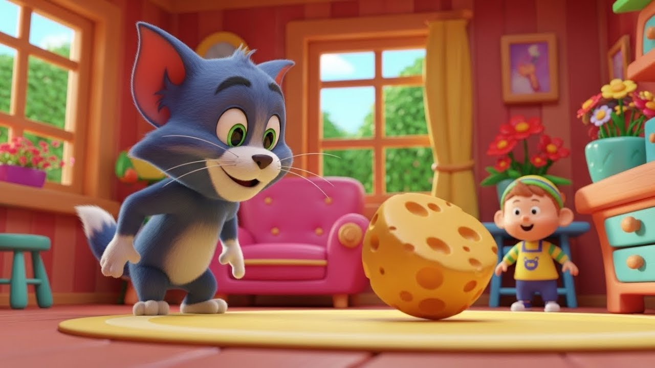 Tom and Jerry Chased the Rolling Cheese | Funny and Fun Kids Nursery Rhyme Animation