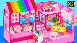 DIY Miniature House ❤️ Build House Rainbow Roof, Bunk Bed and other Cute Room for Barbie (AMAZING)