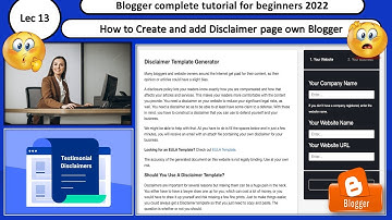 How to create disclaimer page for blog/website | disclaimer page for blogger | Disclaimer generator
