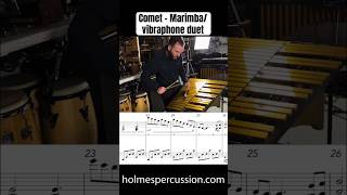 Comet marimba and vibraphone duet with score. percussion music