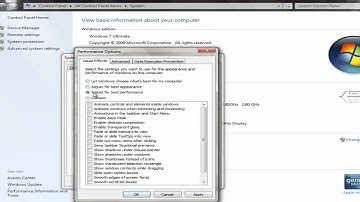 How to change performance settings - Windows 7